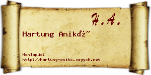 Hartung Anikó névjegykártya