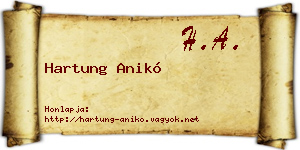 Hartung Anikó névjegykártya